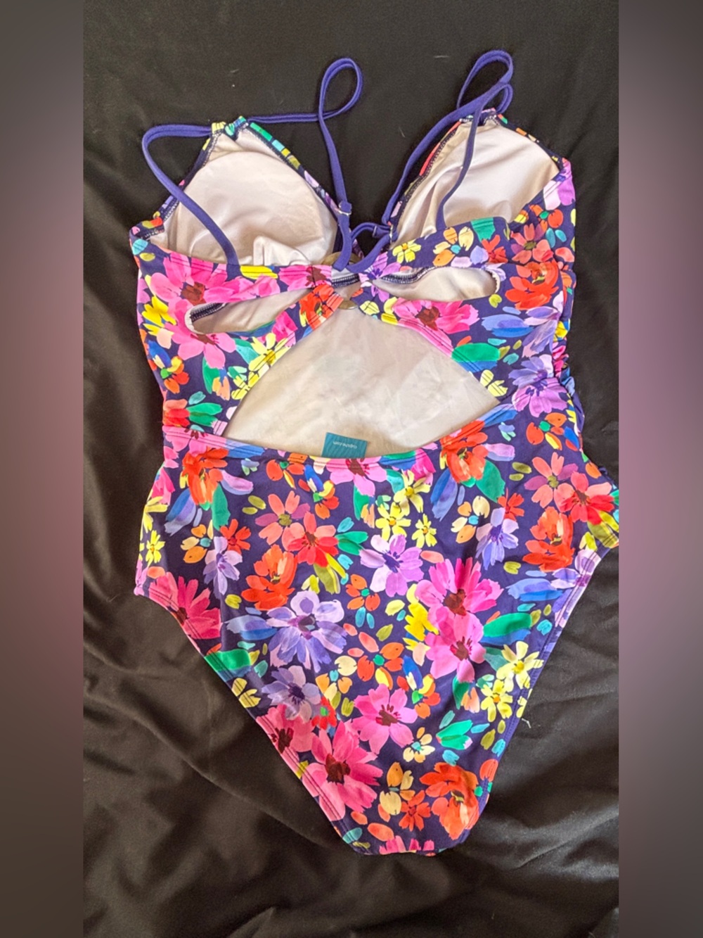 CupShe Purple Floral One-Piece Swimsuit Women’s Size XL New with Tags Floral - Picture 3 of 11